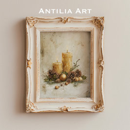 Poster A Rústica Vela de Natal Pintando A Vida Estática