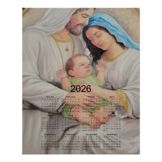 Pôster A Sagrada Família: Amor Divino Calendário 2026