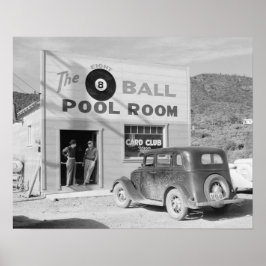 Poster A Sala de Bilhar Eight Ball, 1940. Foto Antiga