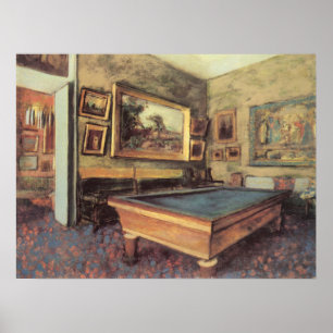 Poster A Sala de Bilhar em Menil Hubert por Edgar Degas