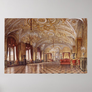 Pôster A sala de estar Dourado