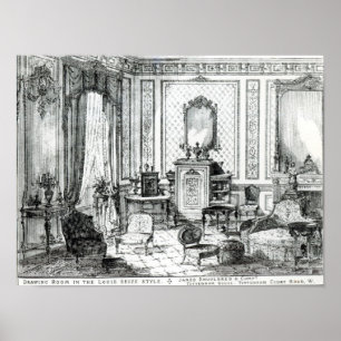 Pôster A sala de estar no Louis apreende o estilo