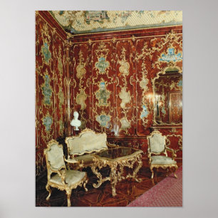 Pôster A sala de Millionen almofadada com a madeira do