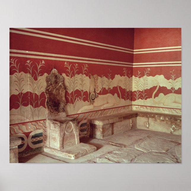 Pôster A sala Throne do Minos, 1500-1400 BC (Frente)