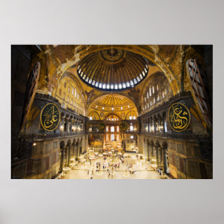 Poster A Santa Sofia Interior em Istambul