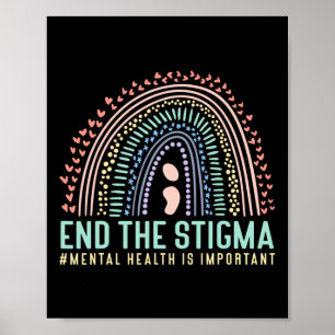 Poster A Saúde Mental Estigma É Importante O Arco-Íris