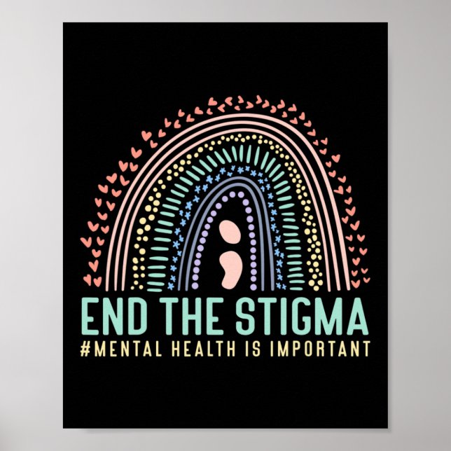 Poster A Saúde Mental Estigma É Importante O Arco-Íris (Frente)