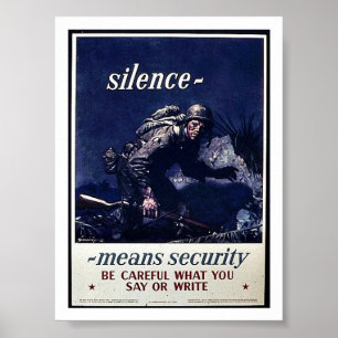 Poster A segurança de Menans do silêncio seja cuidadosa