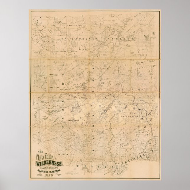 Poster A Selvagem de Nova Iorque. Mapa de 1879. (Frente)