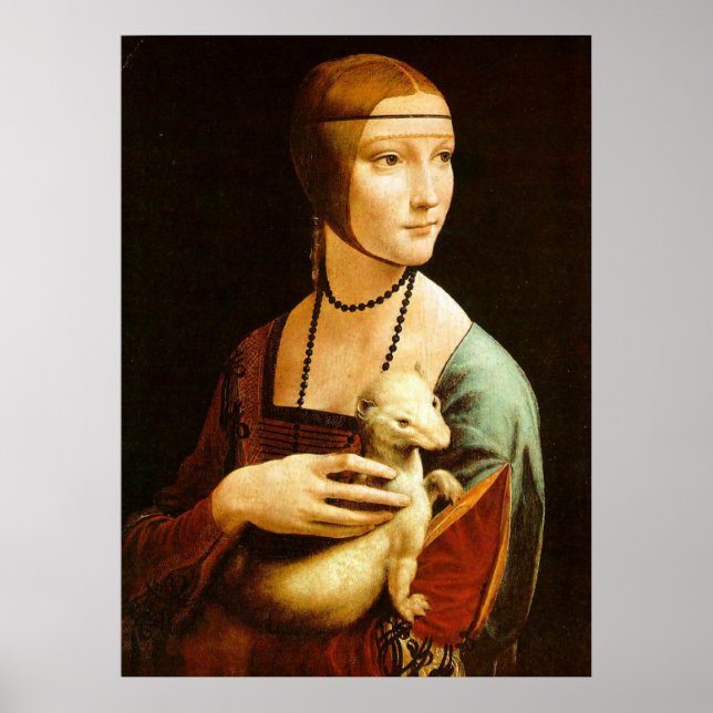 Pôster A Senhora com um Ermine, Leonardo Da Vinci (Frente)