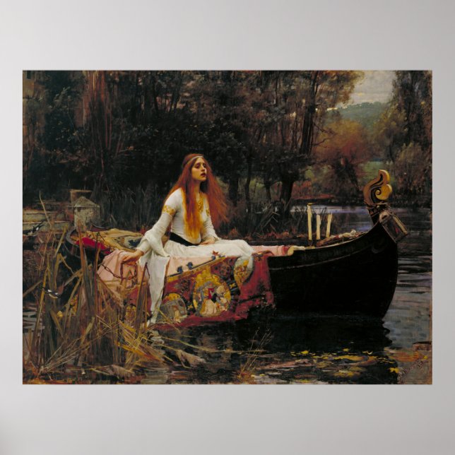 Pôster A Senhora de Shalott, John William Waterhouse (Frente)
