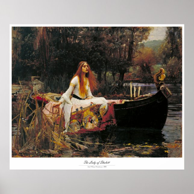 PÔSTER A SENHORA DE SHALOTT - JOHN WILLIAM WATERHOUSE (Frente)