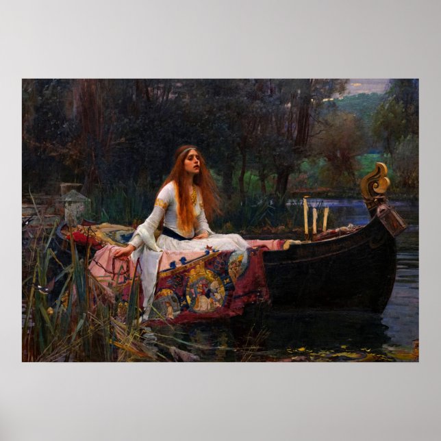Poster A Senhora de Shalott por John William Waterhouse (Frente)