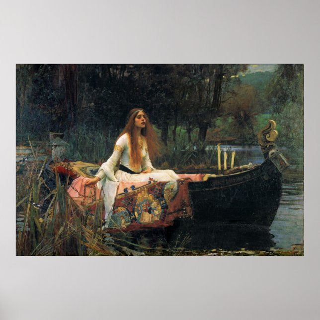 Poster A Senhora de Shalott, por John William Waterhouse (Frente)