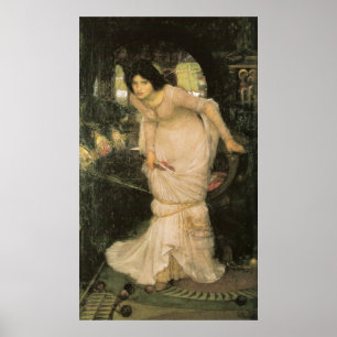 Pôster A senhora de Shalott que olha Lancelot