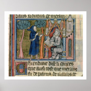 Pôster A Senhora quadro 95 f.268 Merlin dita a história 