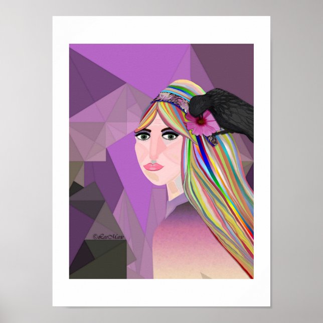 Poster A senhora tem o design criativo do corvo LeeMarie (Frente)
