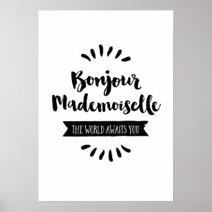 Poster A senhorita de Bonjour o mundo espera-o