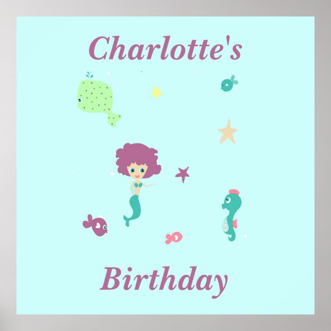 Poster A sereia do mar é uma espécie de nome em azul (Frente)