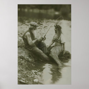 Poster A Sereia e o Pescador Fotografia Vintage