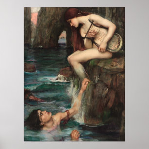 Poster A Sereia John William Waterhouse Arte
