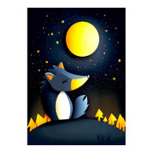 A serene wolf rests on a hill