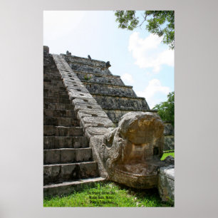 Poster A Serpente, Chichen Ixta, Mayan Ruins, México