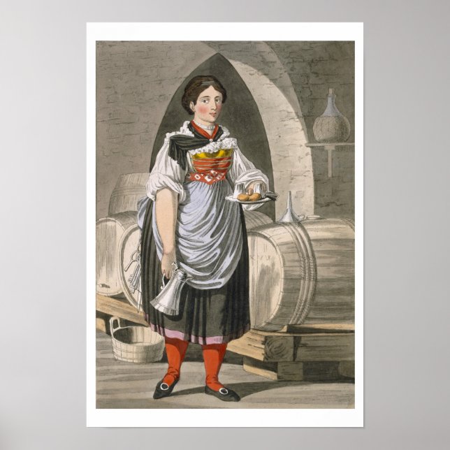 Pôster A serving girl at an Inn near Innsbruck, c.1800 (c (Frente)