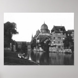 Poster A sinagoga em Nuremberg, c.1910