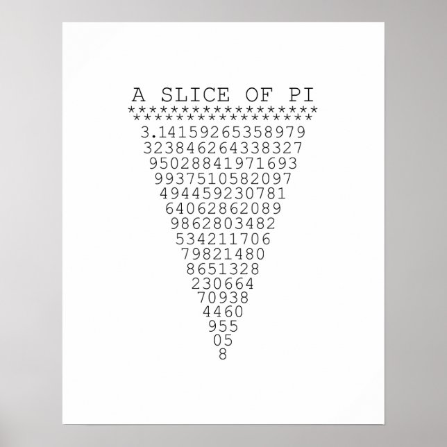 Poster A Slice of Pi Numbers (Frente)