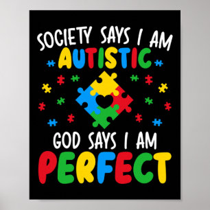 Poster A sociedade diz que sou autista Deus diz que sou p