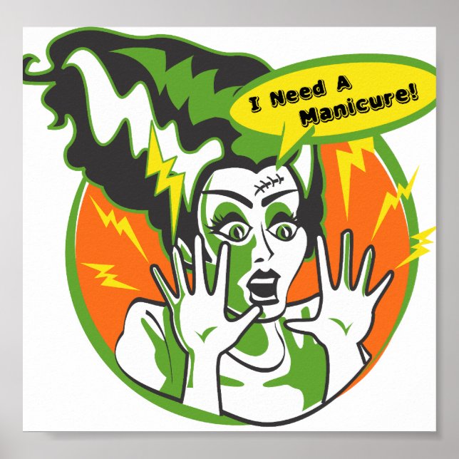 Pôster A Sra. Frankenstein precisa de um manicure (Frente)