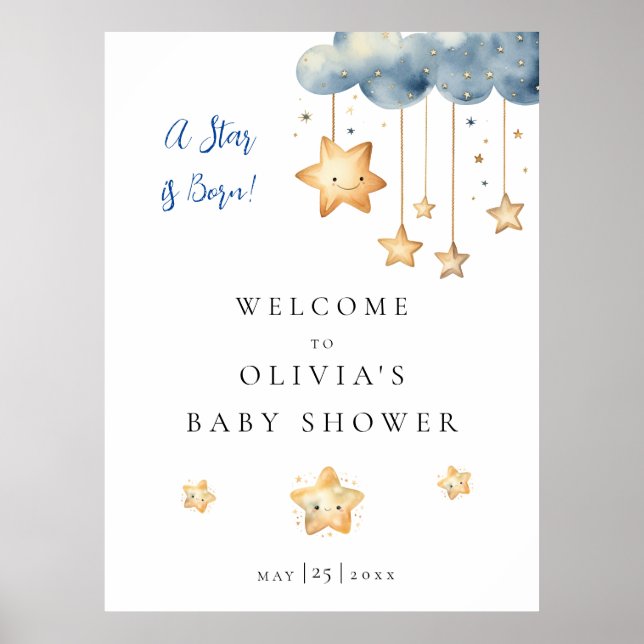 Poster A Star is Born Baby Shower Welcome (Frente)