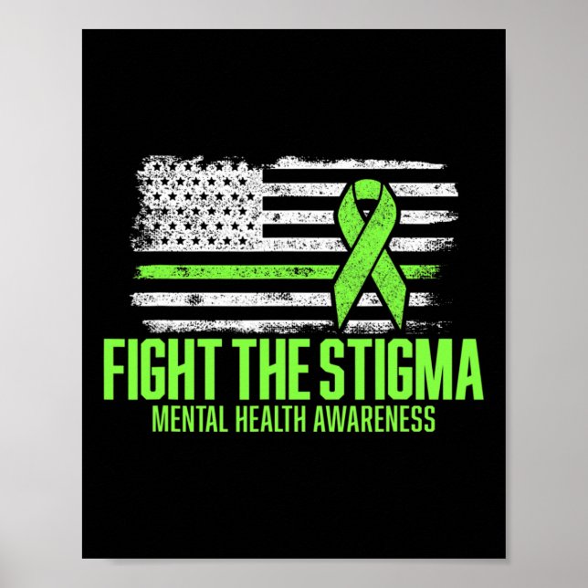 Poster A Stigma American Flag Mental Health Senwarness (Frente)