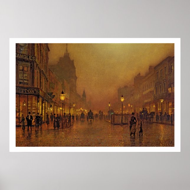 Pôster A Street at Night (petróleo no painel) (Frente)