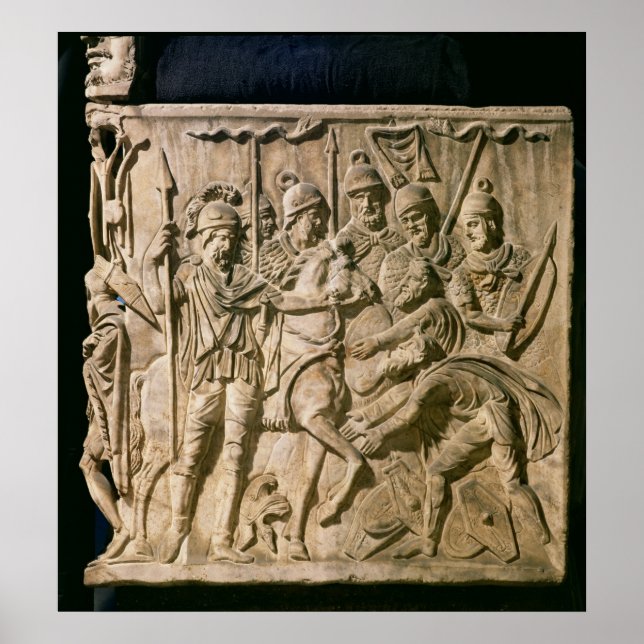 Pôster A submissão de um bárbaro a uma tropa romana (Frente)