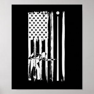 Poster A sugestão da bandeira dos EUA dos bilhar ostenta