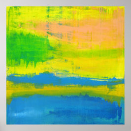 Poster "A SUNNY DAY" Yellow Blue Nautical Abstract Art