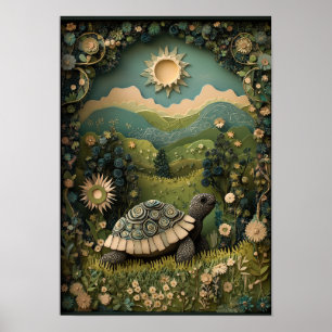 Poster A tartaruga   Sunny Summer Forest Art