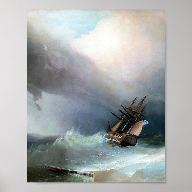 Poster A tempestade de Ivan Aivazovsky (Frente)