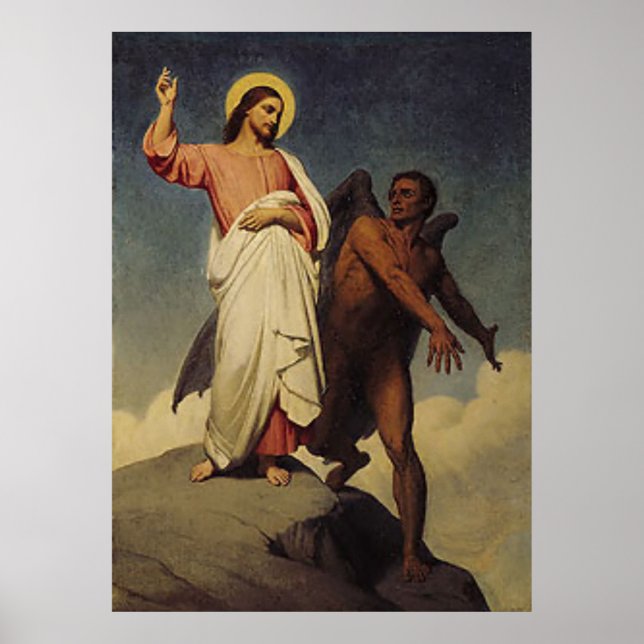 Pôster A tentação do Cristo por Ary Scheffer (1854) (Frente)