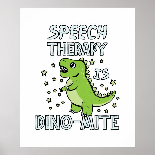 Poster A Terapêutica De Fala É Dino-Mate Terapista Pun Gi (Frente)