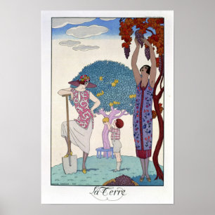 Pôster A terra, 1925 (litho da cor)