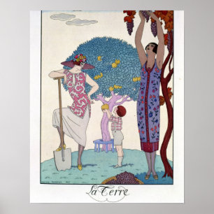 Pôster A terra, 1925 (litho da cor)