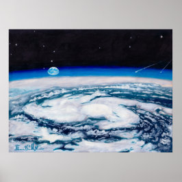 Poster A Terra a partir de uma altura giratória