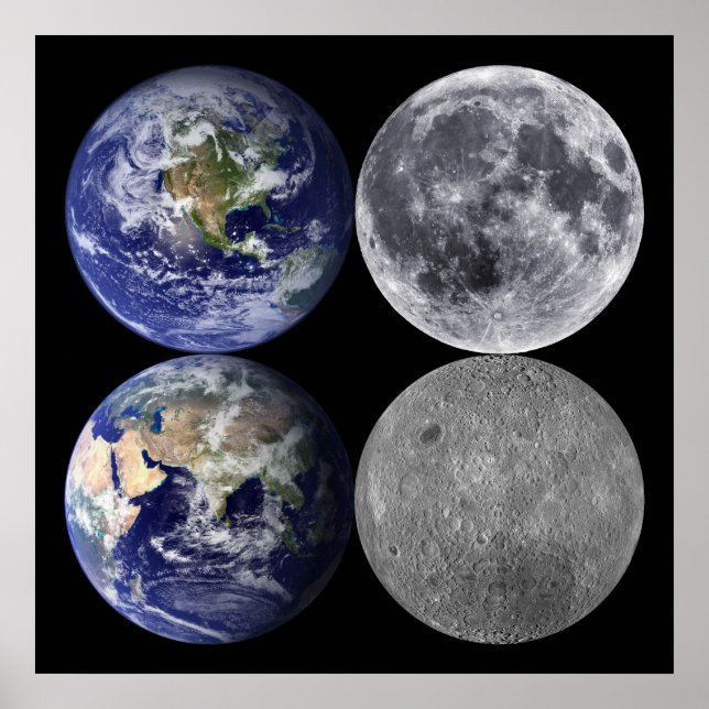 Poster A Terra e a Lua do Espaço (Frente)