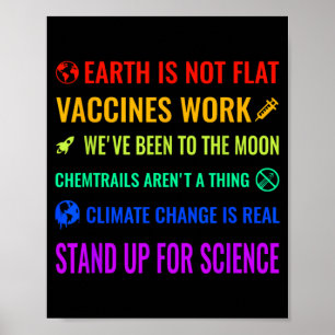 Poster A Terra Não É Plana Vacinas Funcionam Camiseta Div