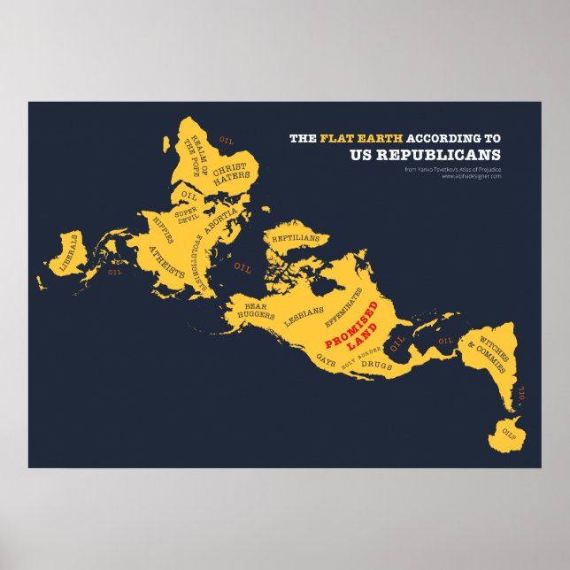 Pôster A Terra Plana de acordo com os republicanos dos EU (Frente)