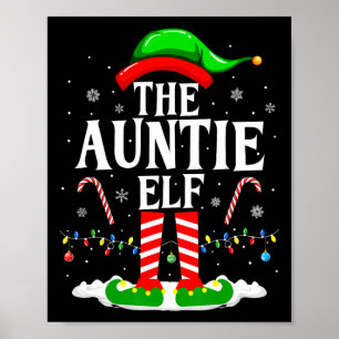 Poster A Tia Elf Engraçado Xmas Elf Correspondendo À Famí