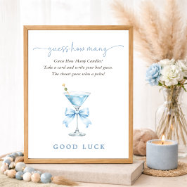 Poster A Tini One Blue Baby Shower Game Guess How Many